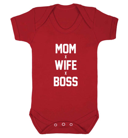 Mum wife boss baby vest red 18-24 months