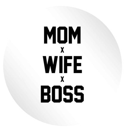 Mum wife boss 24 @ 45mm matt circle stickers