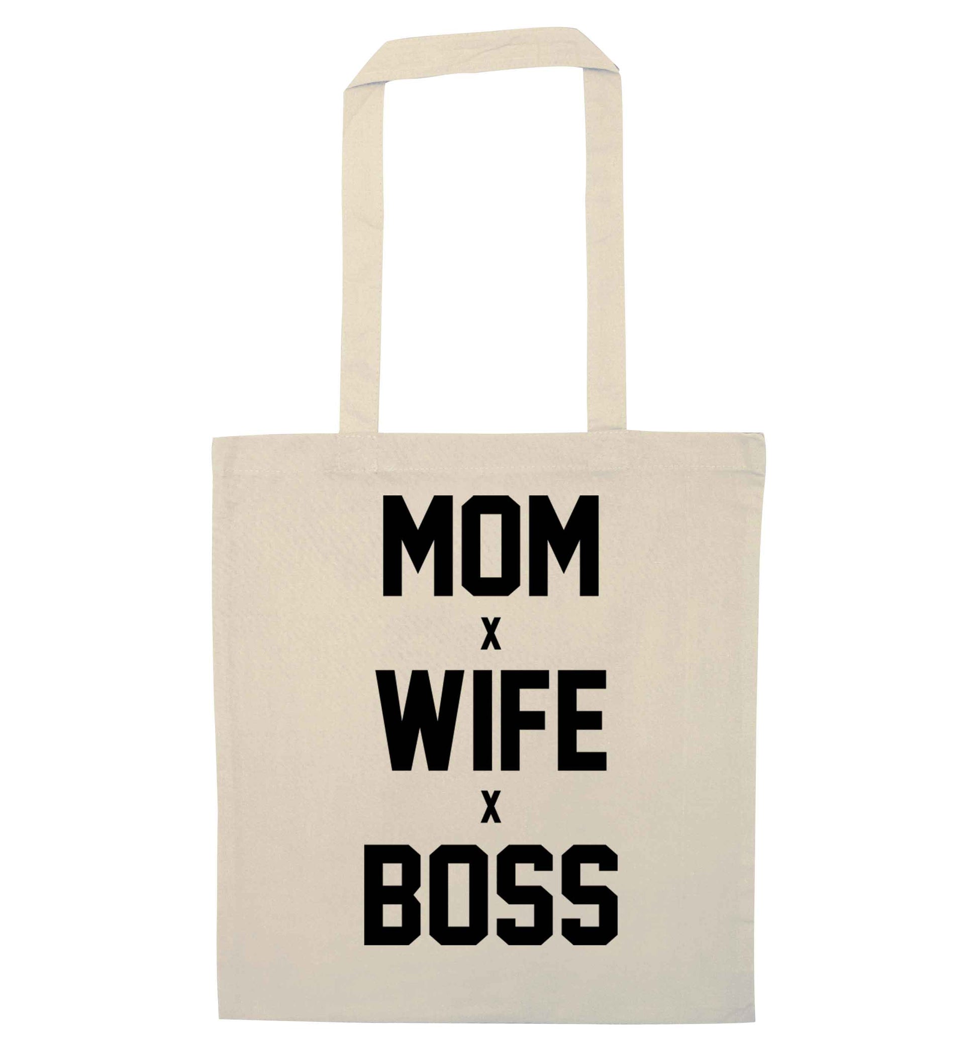 Mum wife boss natural tote bag