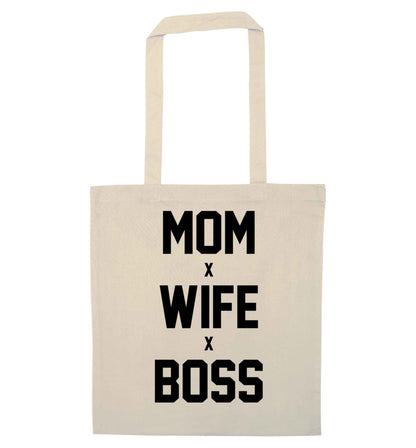 Mum wife boss natural tote bag
