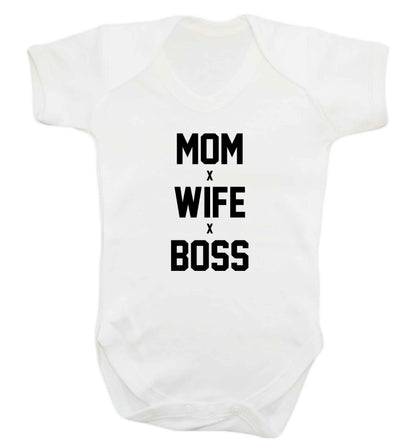 Mum wife boss baby vest white 18-24 months