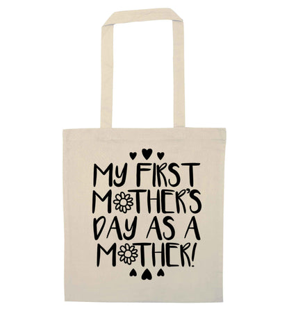 It's my first mother's day as a mother natural tote bag