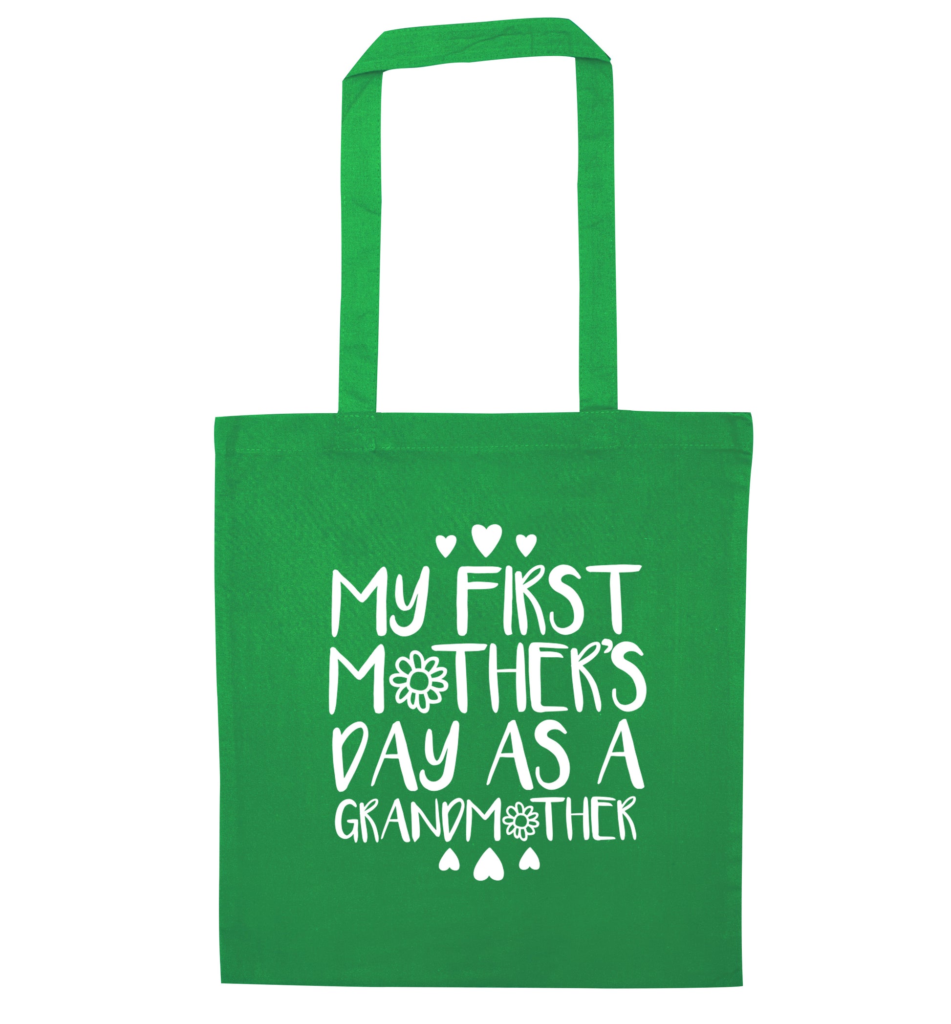 My first mother's day as a grandmother green tote bag