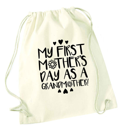 It's my first mother's day as a grandmother natural drawstring bag