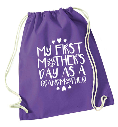 It's my first mother's day as a grandmother purple drawstring bag