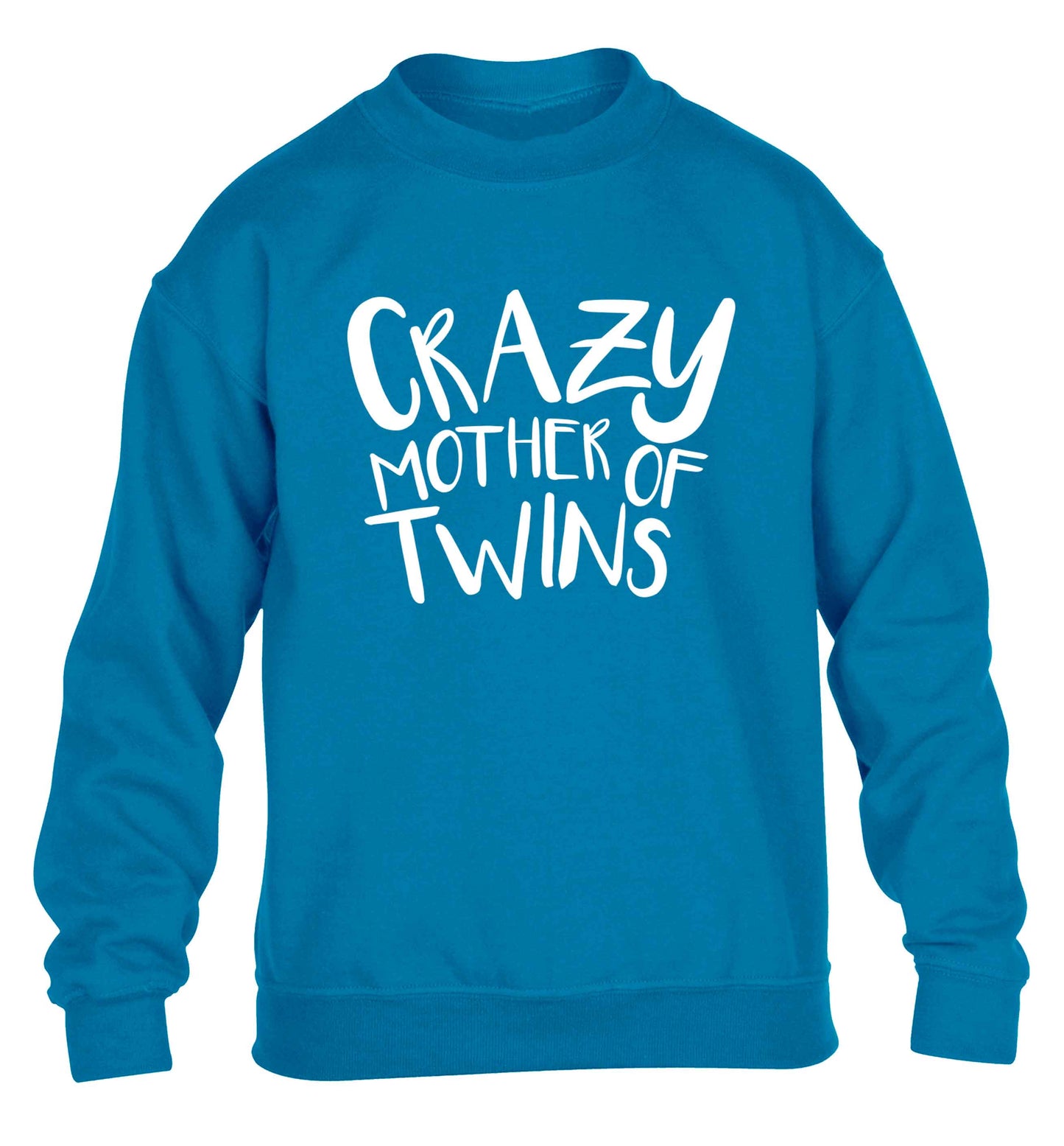 Crazy mother of twins children's blue sweater 12-13 Years