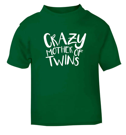 Crazy mother of twins green baby toddler Tshirt 2 Years
