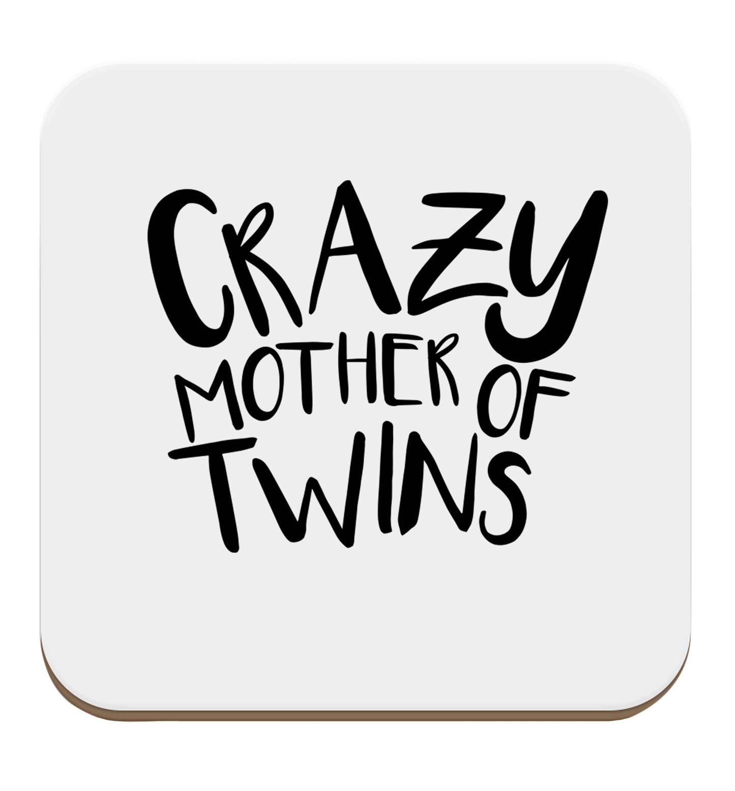 Crazy mother of twins set of four coasters