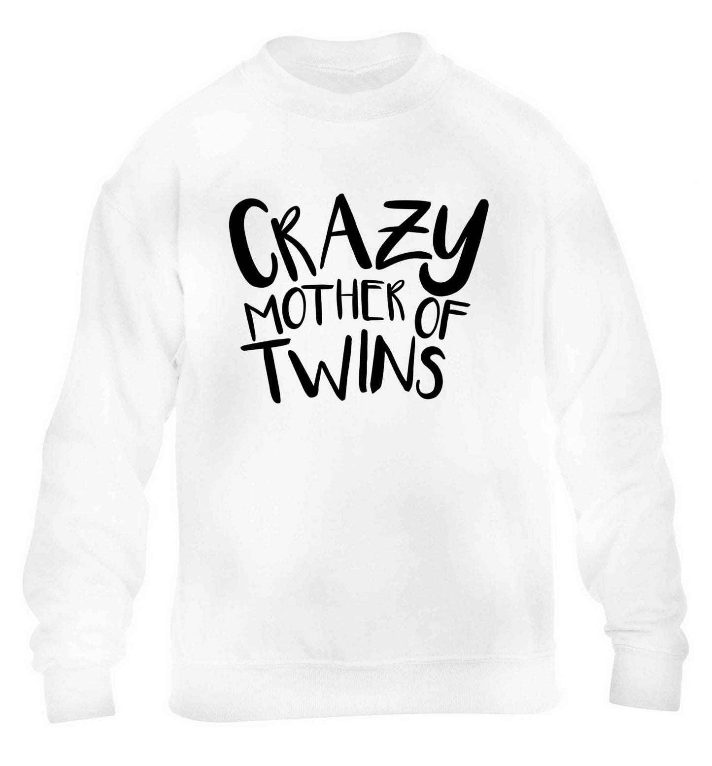 Crazy mother of twins children's white sweater 12-13 Years