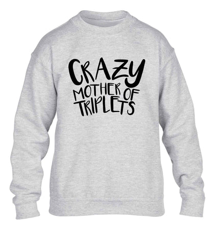 Crazy mother of triplets children's grey sweater 12-13 Years