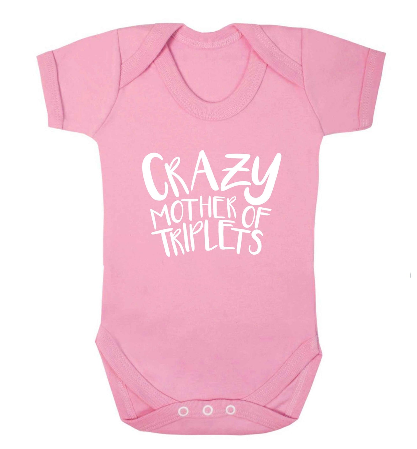 Crazy mother of triplets baby vest pale pink 18-24 months