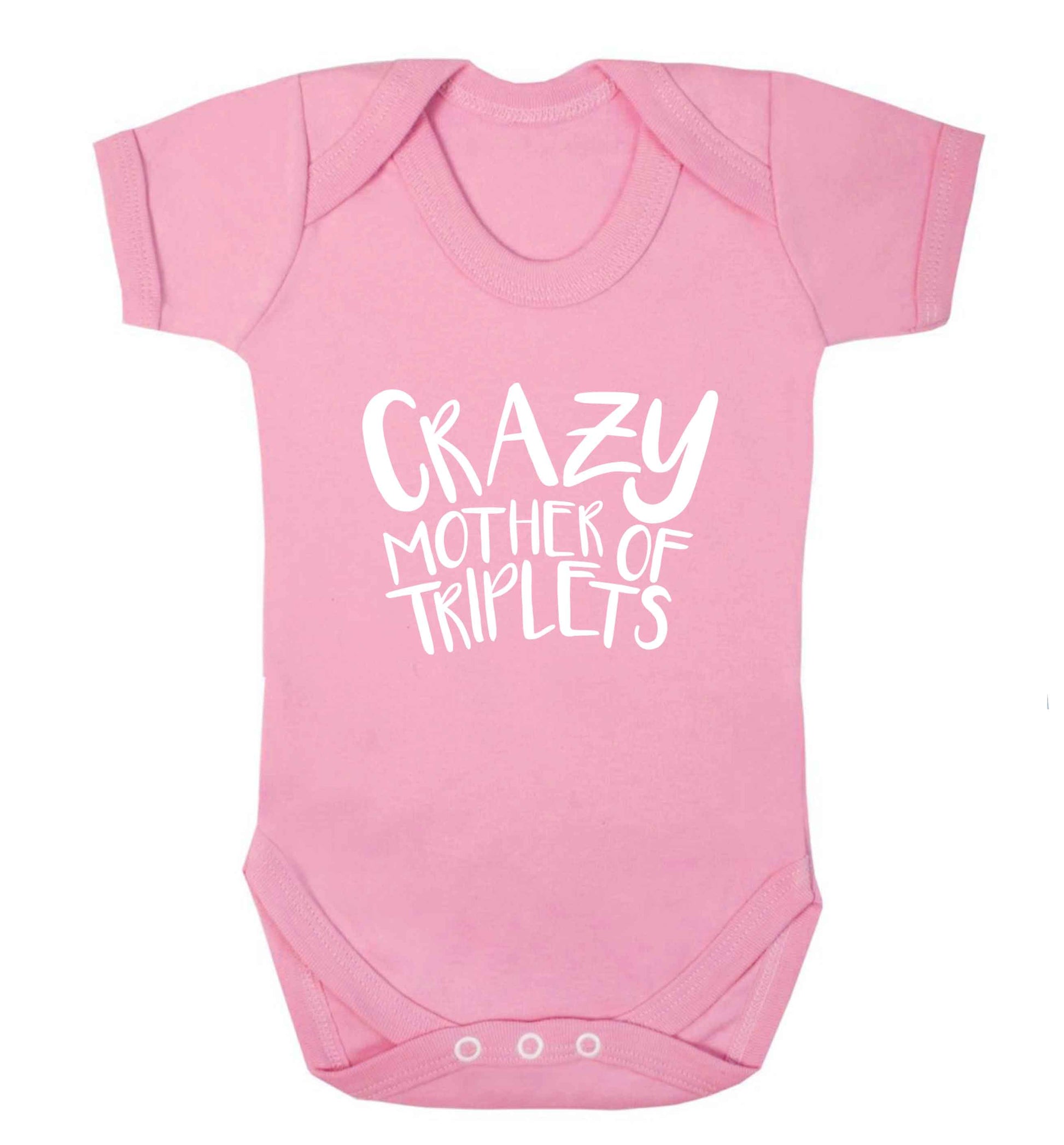 Crazy mother of triplets baby vest pale pink 18-24 months