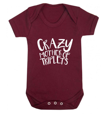 Crazy mother of triplets baby vest maroon 18-24 months