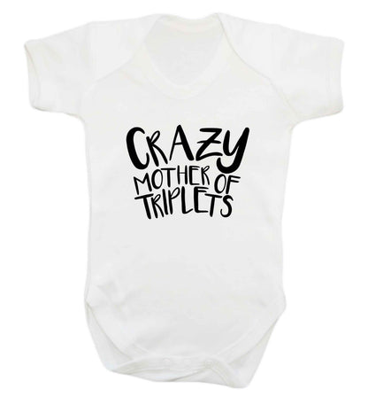 Crazy mother of triplets baby vest white 18-24 months