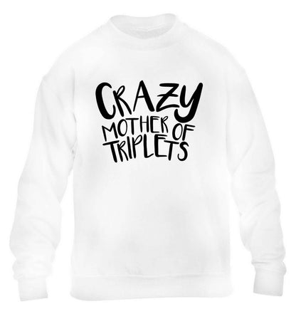 Crazy mother of triplets children's white sweater 12-13 Years