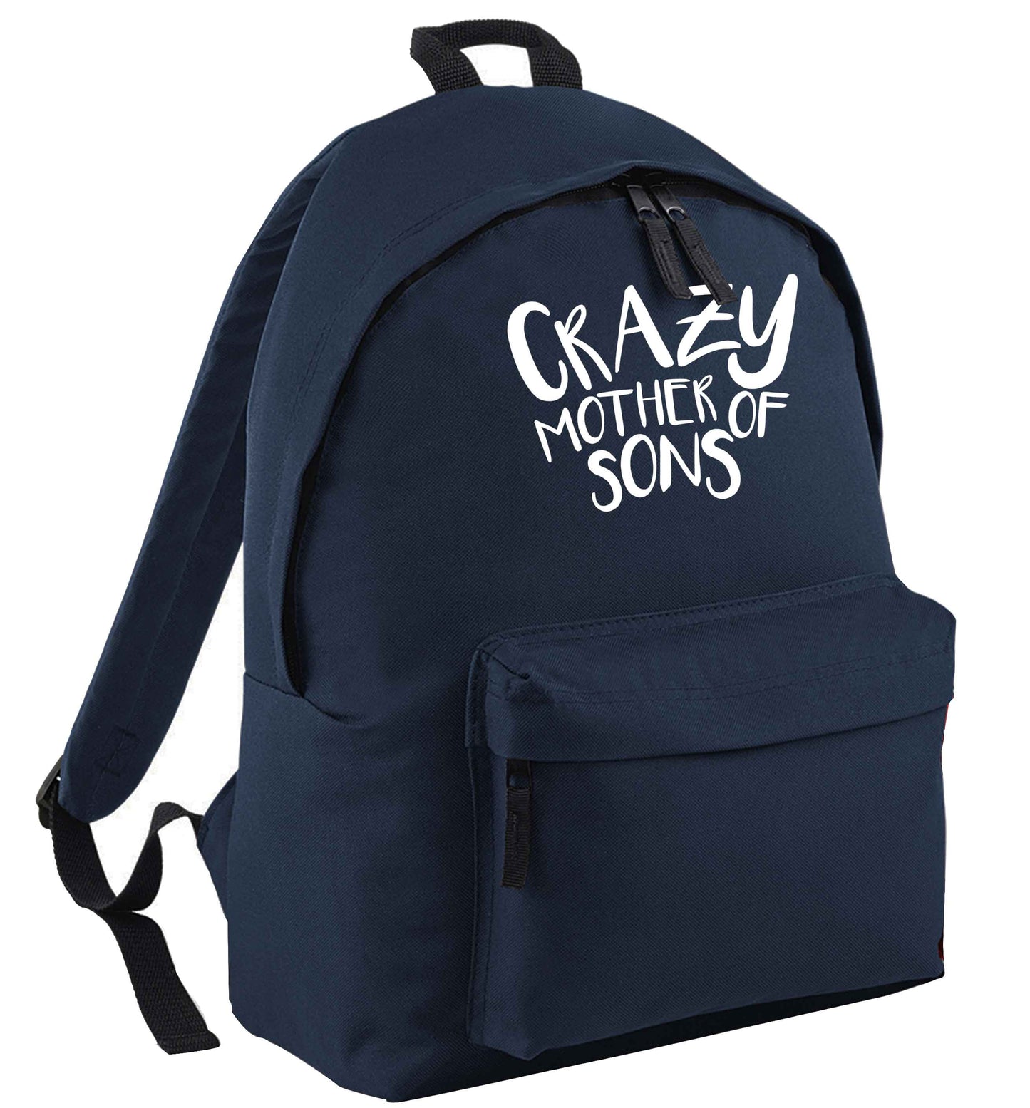 Crazy mother of sons navy adults backpack