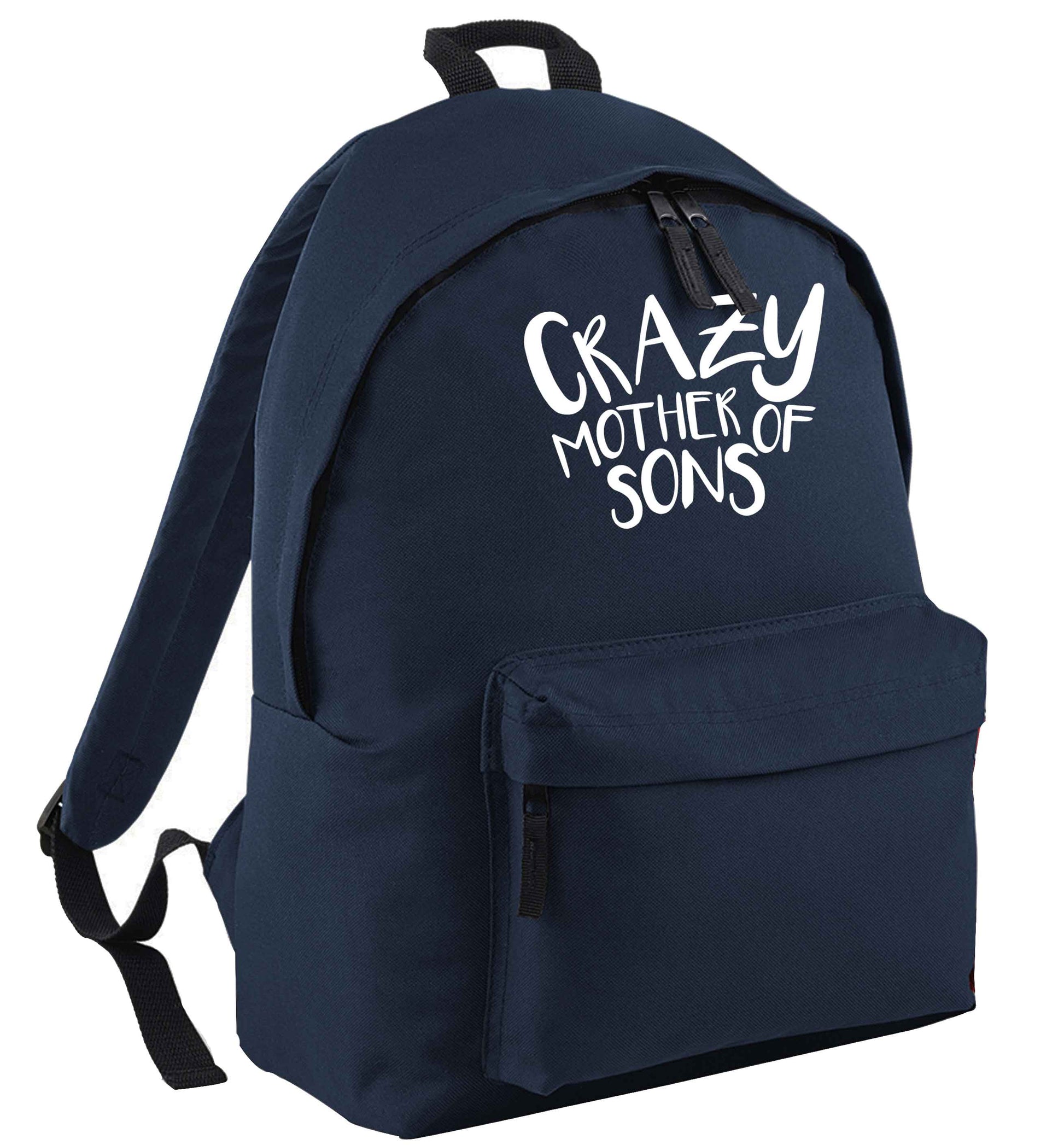 Crazy mother of sons navy childrens backpack