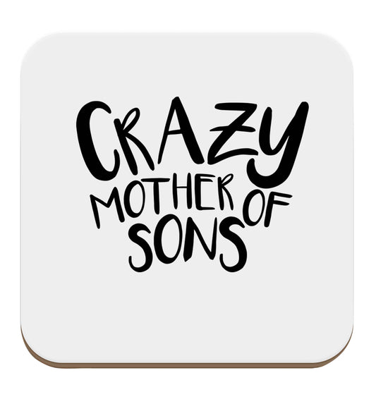 Crazy mother of sons set of four coasters