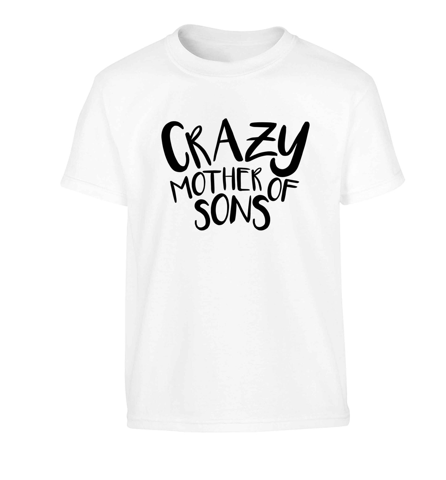 Crazy mother of sons Children's white Tshirt 12-13 Years