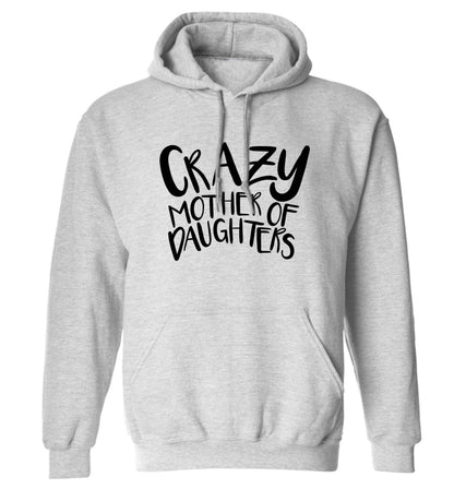 Crazy mother of daughters adults unisex grey hoodie 2XL