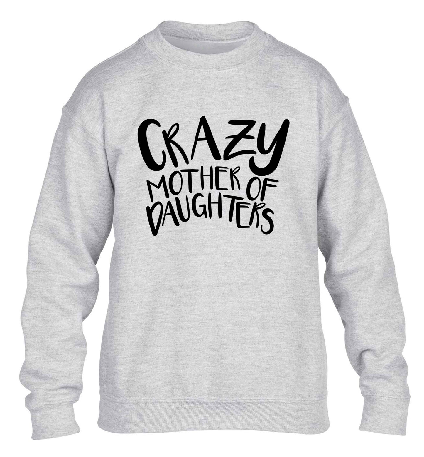 Crazy mother of daughters children's grey sweater 12-13 Years
