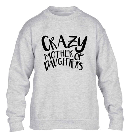 Crazy mother of daughters children's grey sweater 12-13 Years