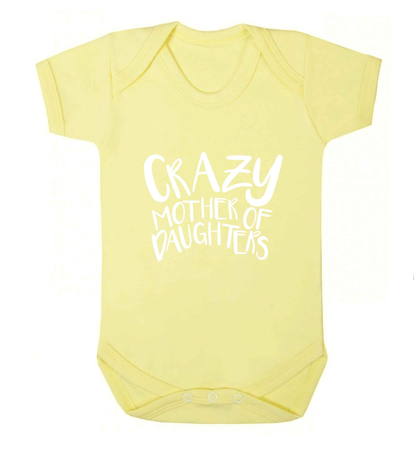 Crazy mother of daughters baby vest pale yellow 18-24 months