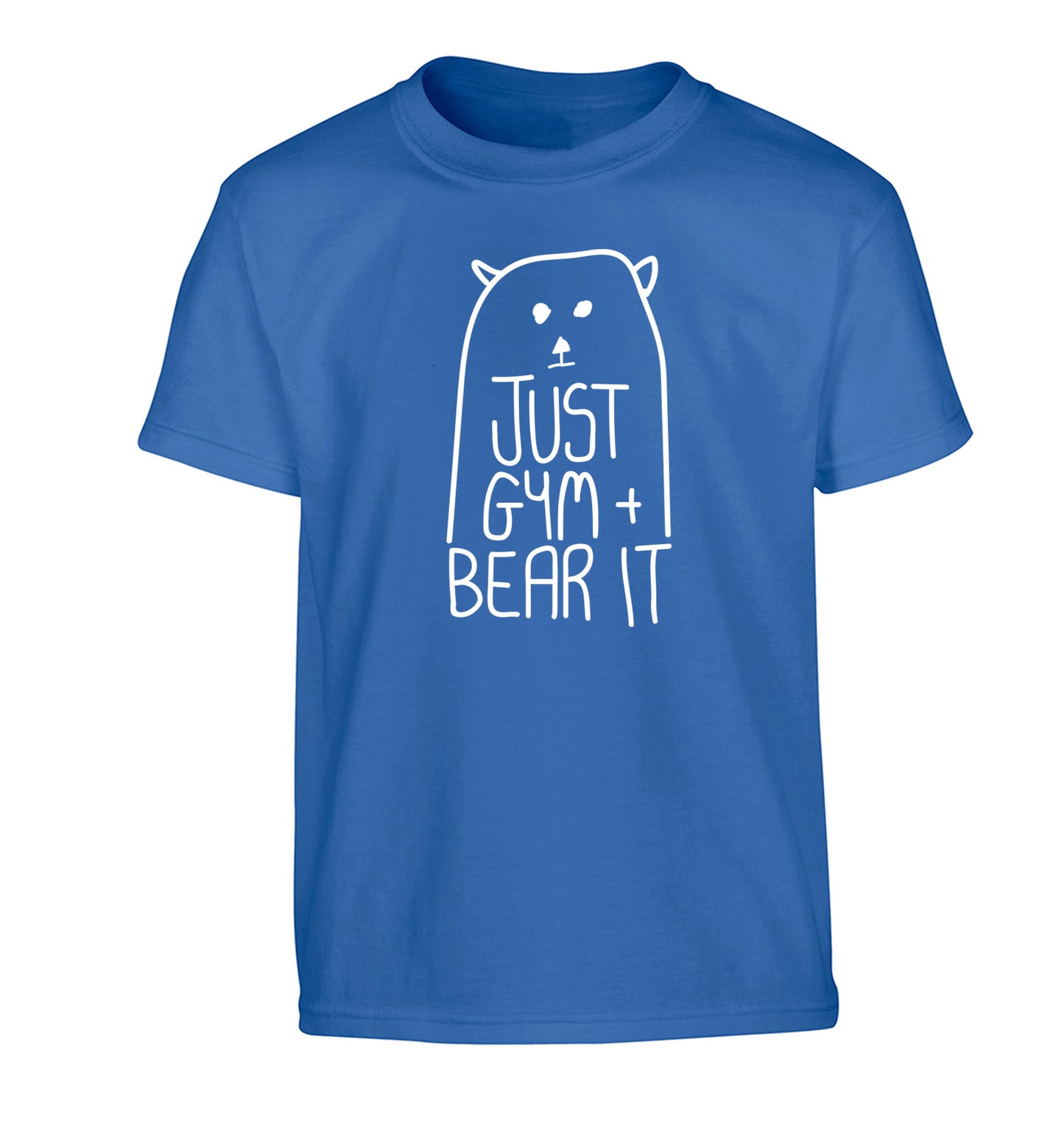 Just gym and bear it Children's blue Tshirt 12-13 Years