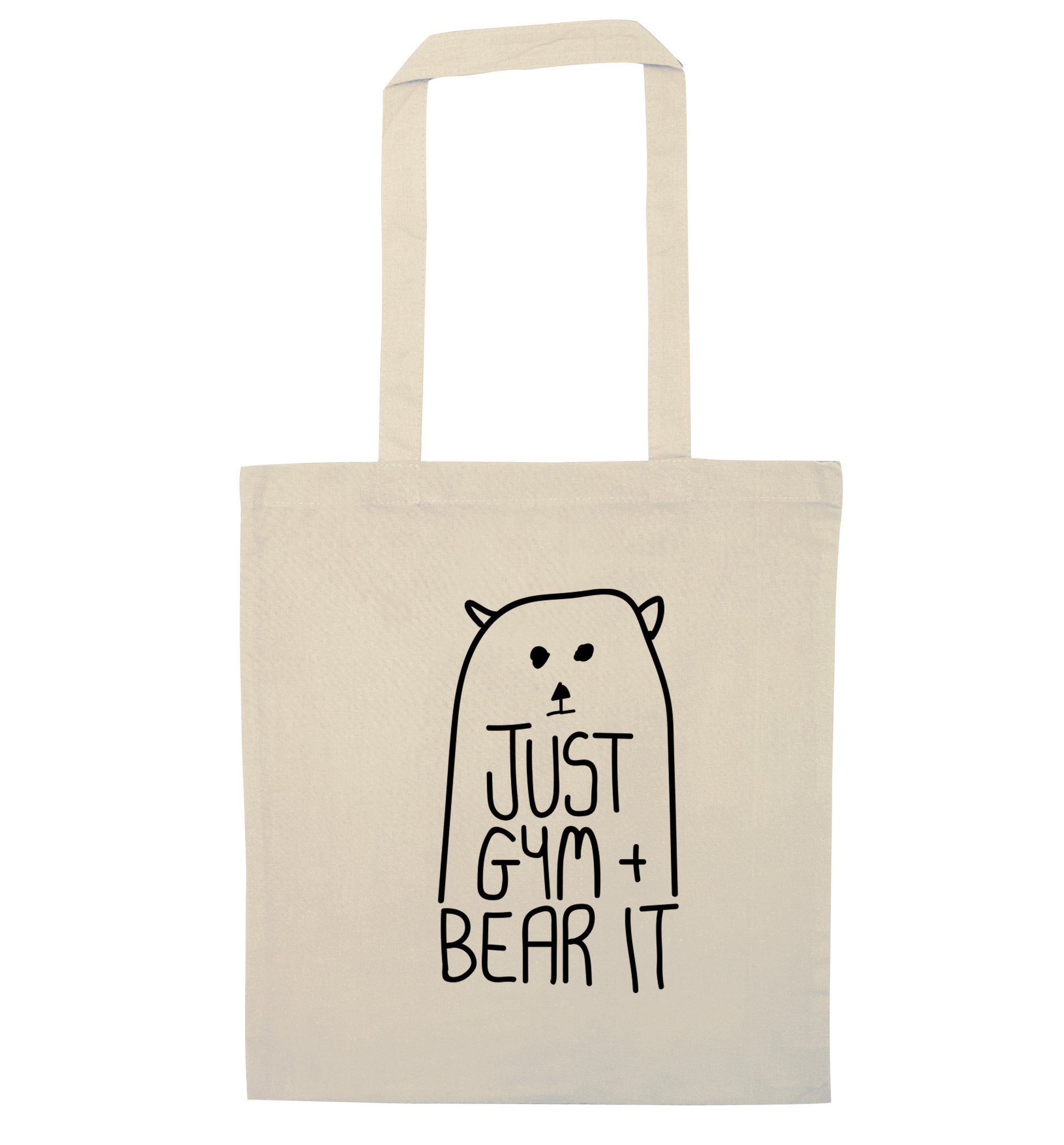 Just gym and bear it natural tote bag