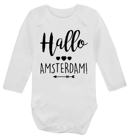 Hallo Amsterdam Baby Vest long sleeved white 6-12 months