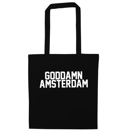 Goddamn Amsterdam black tote bag