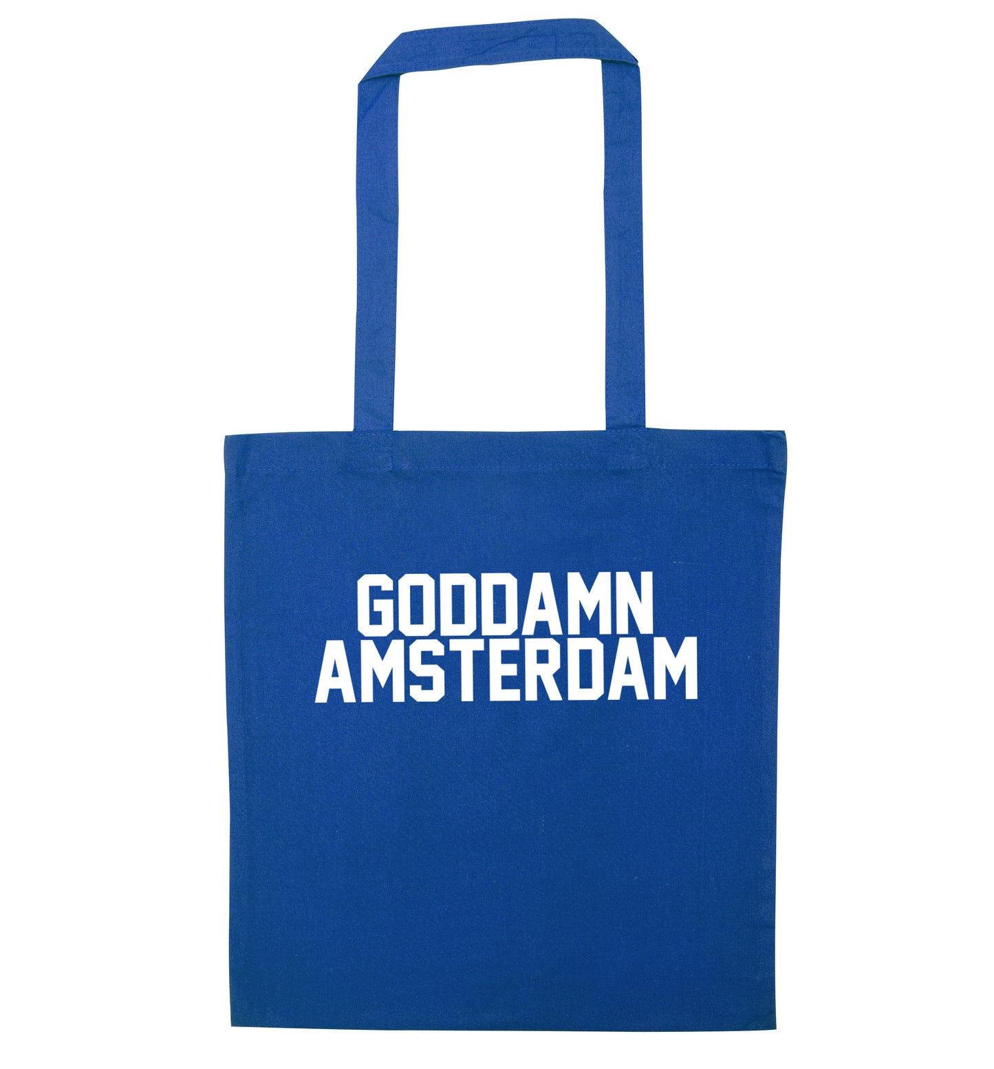 Goddamn Amsterdam blue tote bag