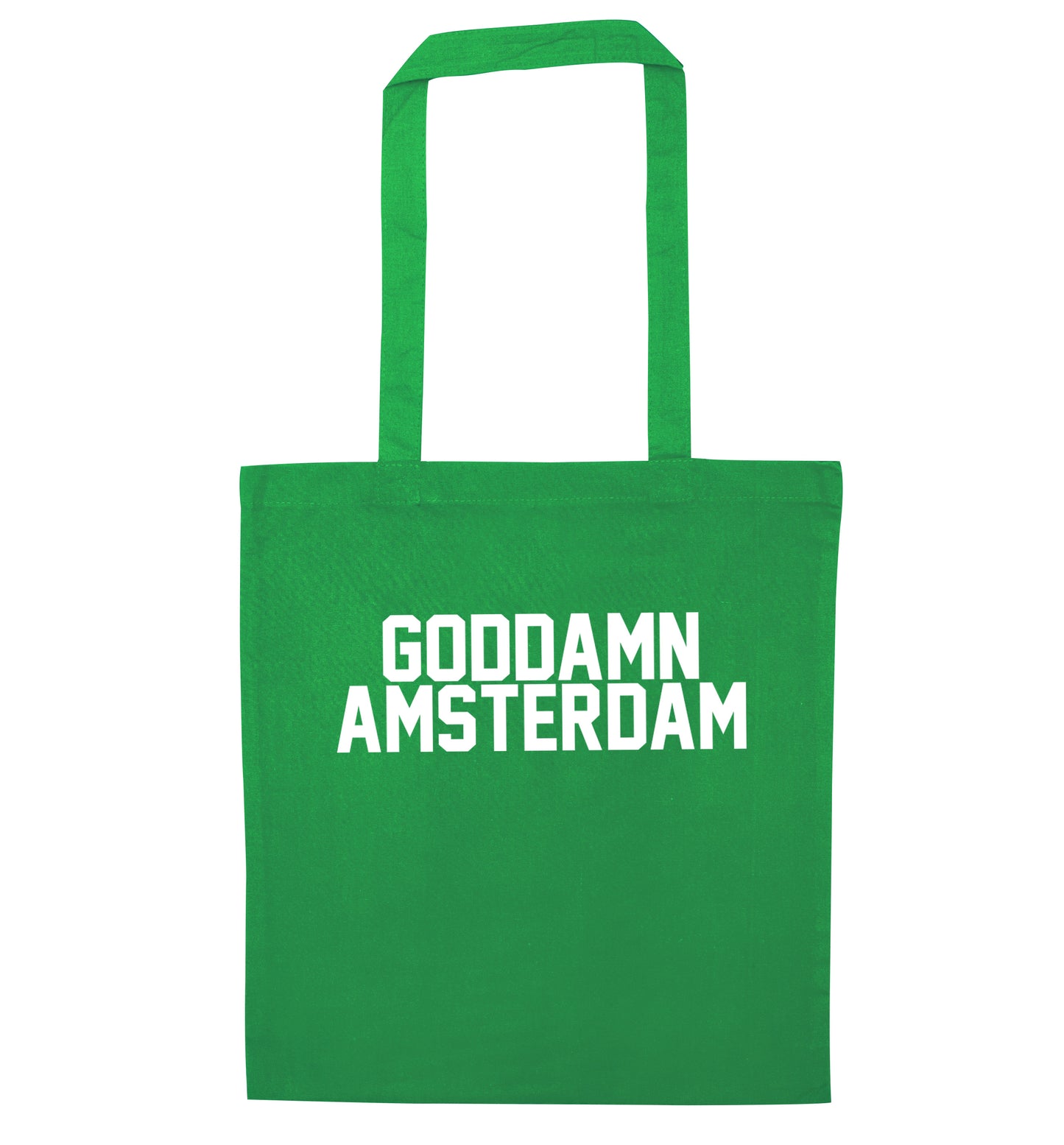 Goddamn Amsterdam green tote bag