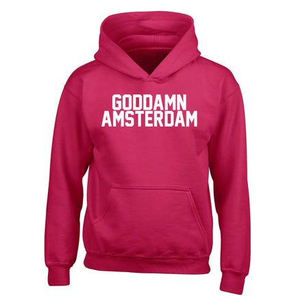 Goddamn Amsterdam children's pink hoodie 12-13 Years