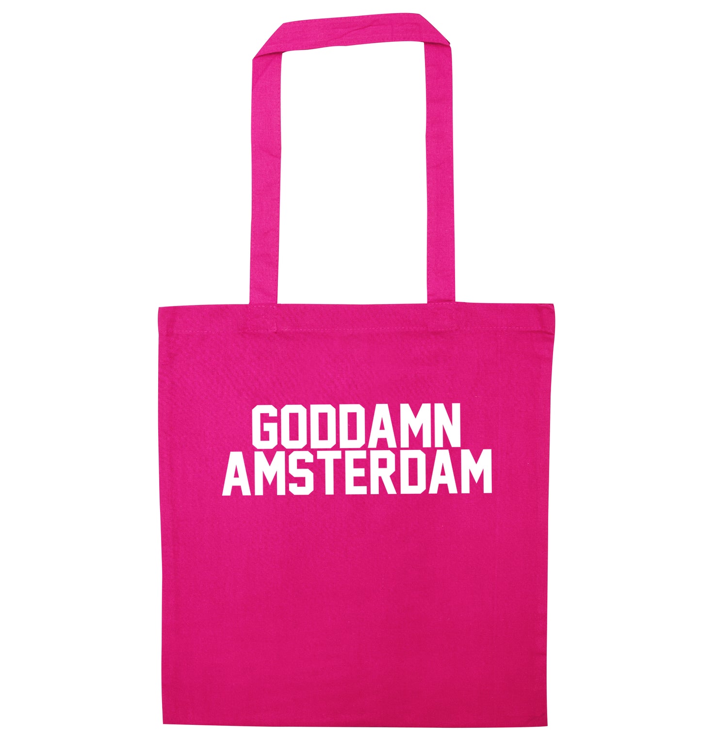 Goddamn Amsterdam pink tote bag