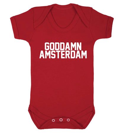 Goddamn Amsterdam Baby Vest red 18-24 months