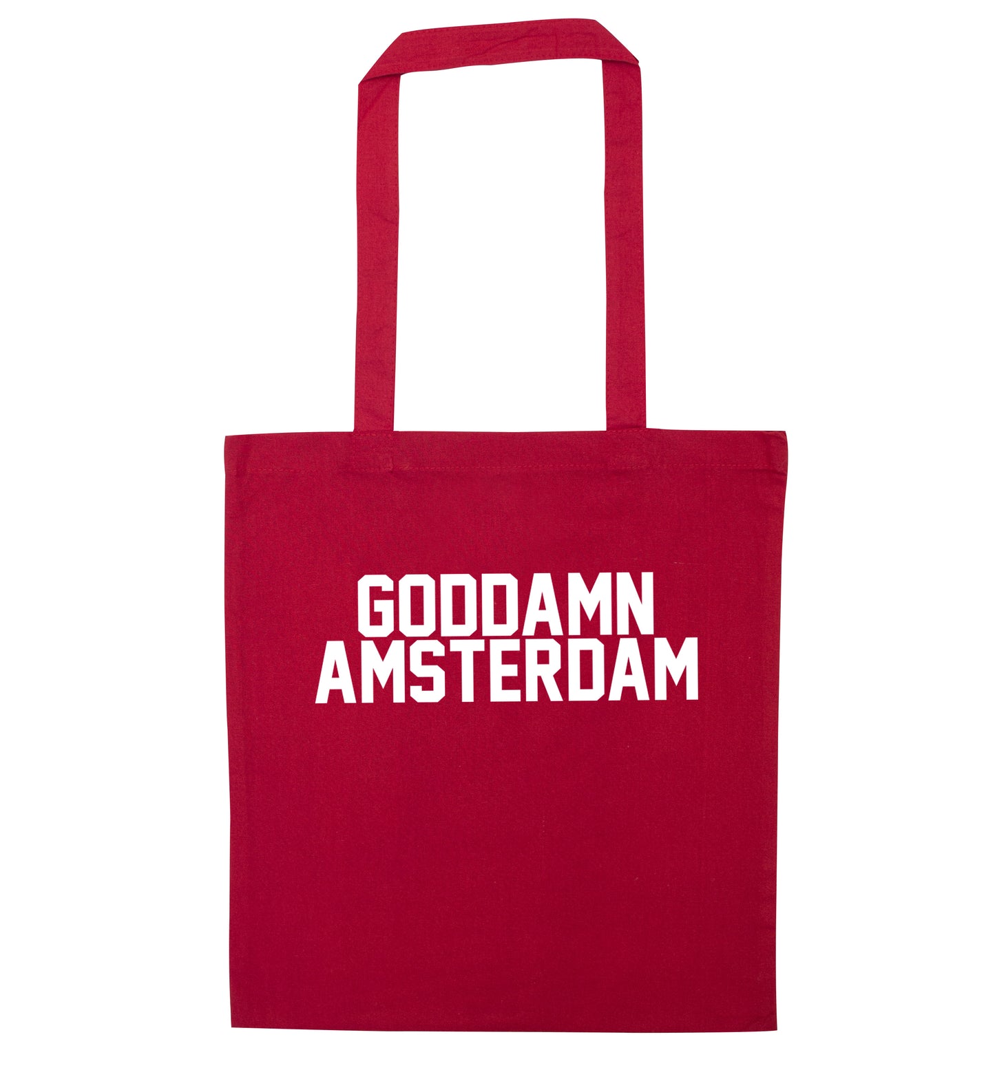 Goddamn Amsterdam red tote bag