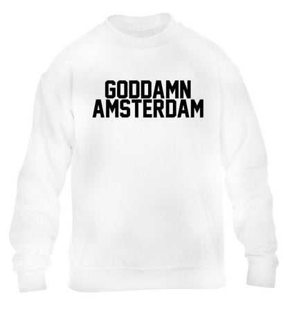 Goddamn Amsterdam children's white sweater 12-13 Years