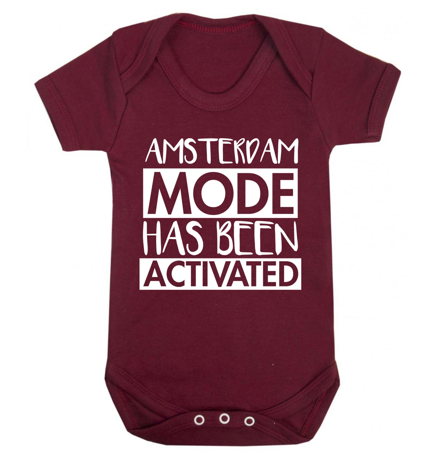 Amsterdam mode has been activated Baby Vest maroon 18-24 months