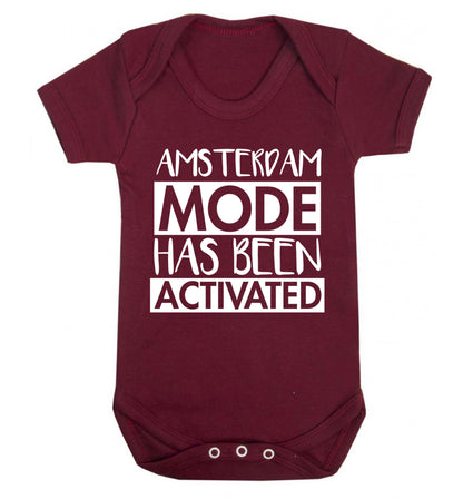 Amsterdam mode has been activated Baby Vest maroon 18-24 months