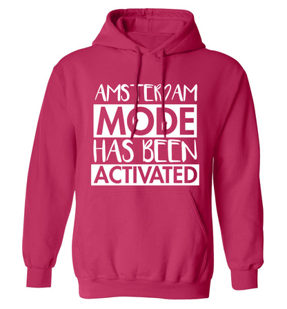 Amsterdam mode has been activated adults unisex pink hoodie 2XL