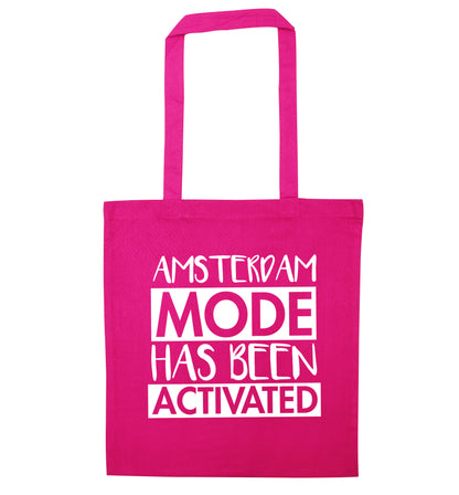 Amsterdam mode has been activated pink tote bag