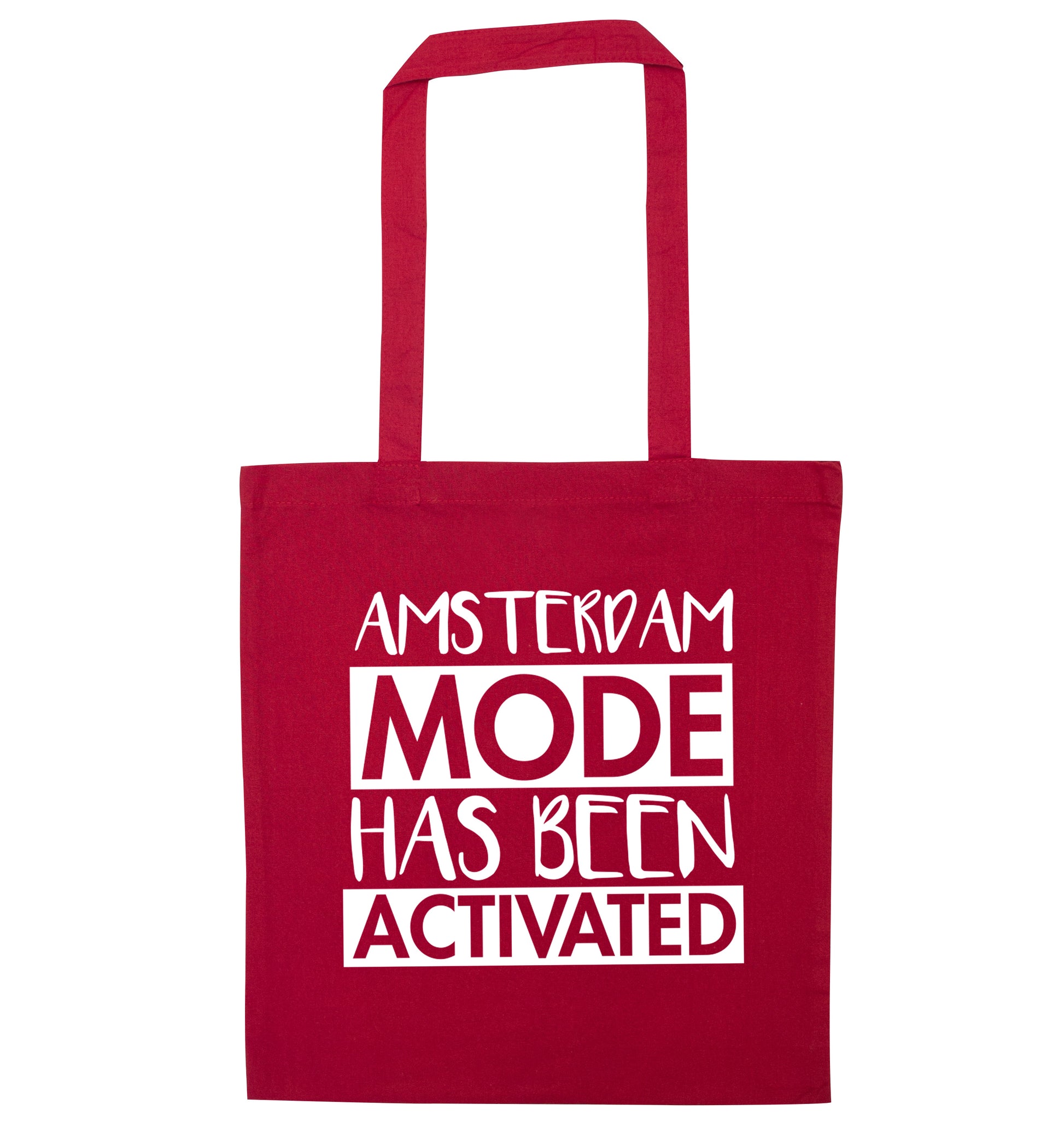 Amsterdam mode has been activated red tote bag