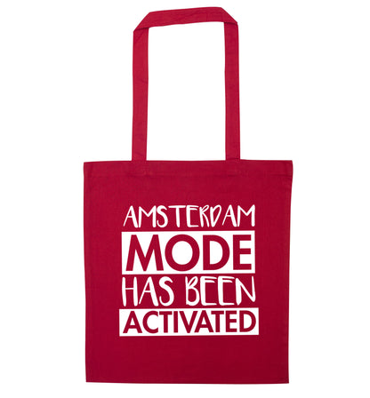 Amsterdam mode has been activated red tote bag