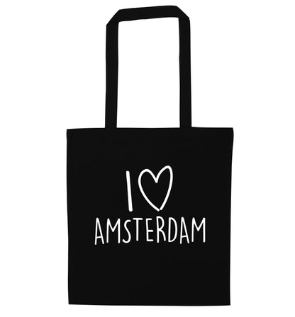 I love Amsterdam black tote bag