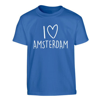 I love Amsterdam Children's blue Tshirt 12-13 Years