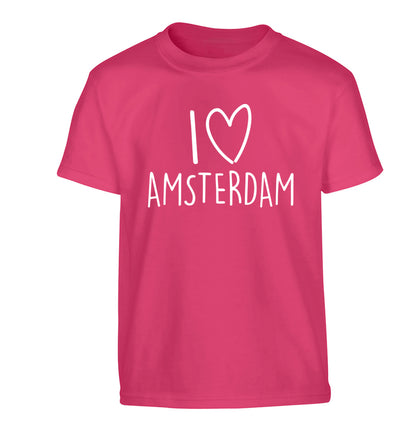 I love Amsterdam Children's pink Tshirt 12-13 Years