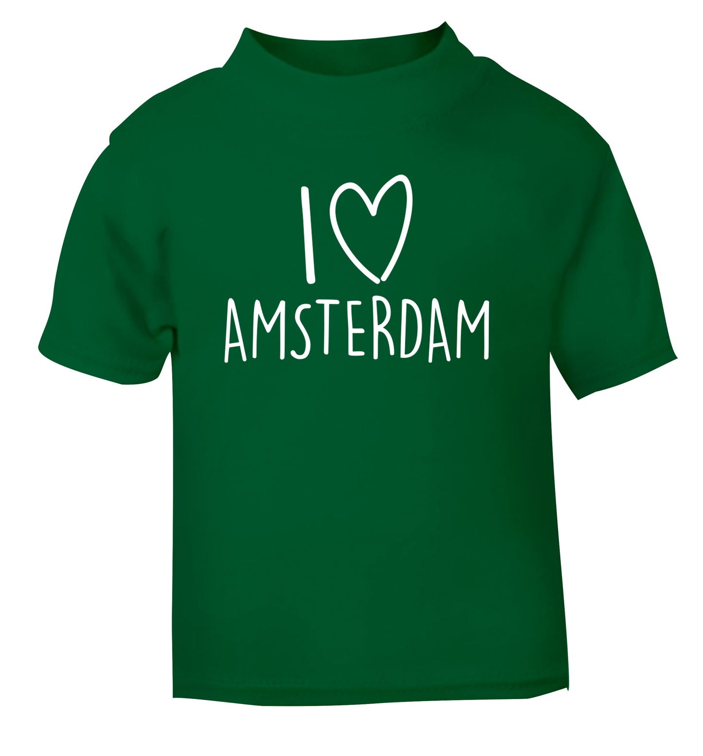 I love Amsterdam green Baby Toddler Tshirt 2 Years