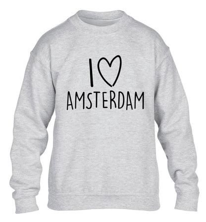 I love Amsterdam children's grey sweater 12-13 Years
