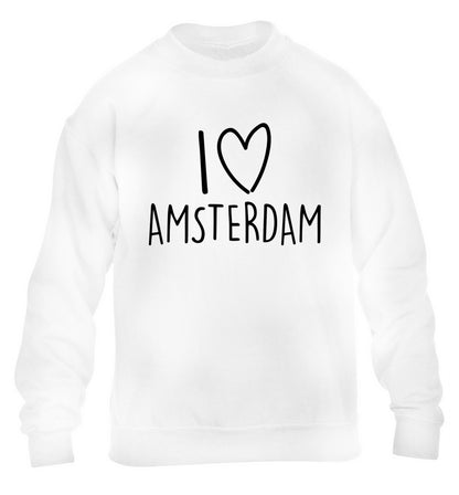 I love Amsterdam children's white sweater 12-13 Years